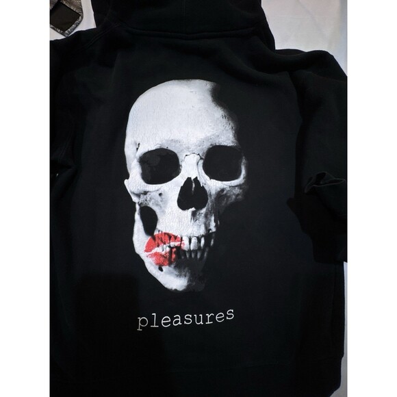 Pleasures Skull Graphic Hoodie “Making Out” — Size Large Streetwear - Punk Goth - Picture 12 of 16